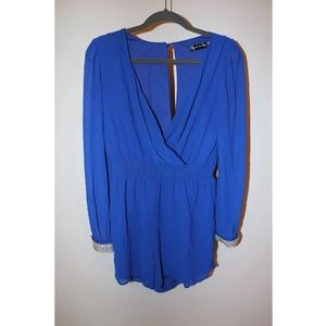 Crystal Doll Blue Long Sleeve Romper